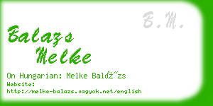 balazs melke business card